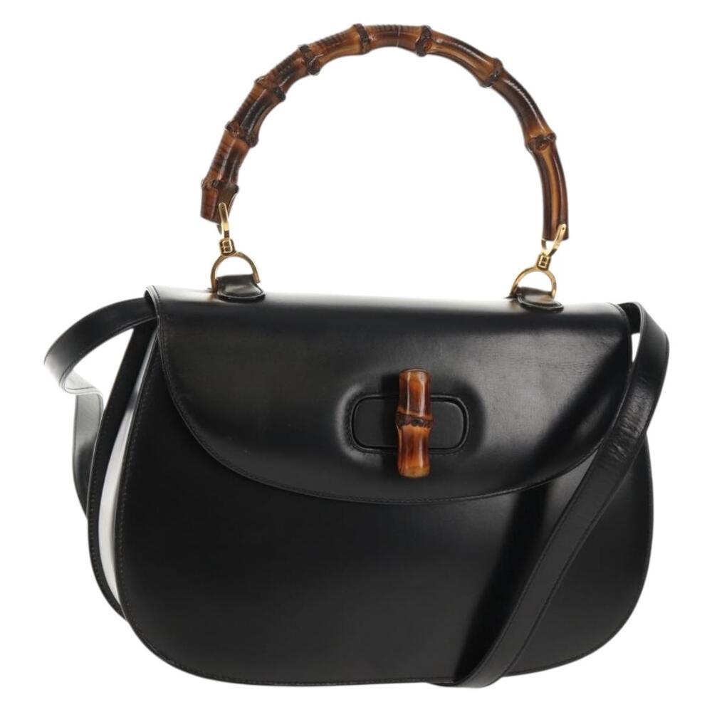 Gucci Bamboo Hand Bag Leather 2Way #359375G99B